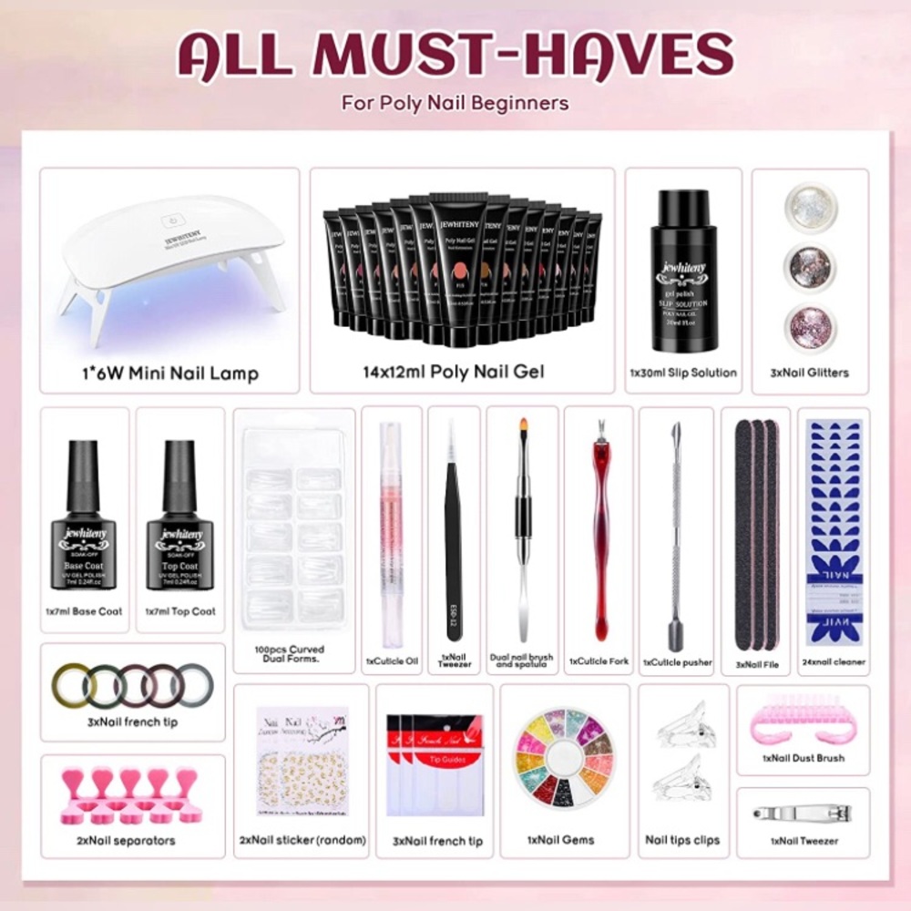 JEWHITENY Poly Gel Nail Kit NEW